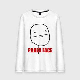 Мужской лонгслив хлопок с принтом Poker Face (mem) в Петрозаводске, 100% хлопок |  | Тематика изображения на принте: pokerface