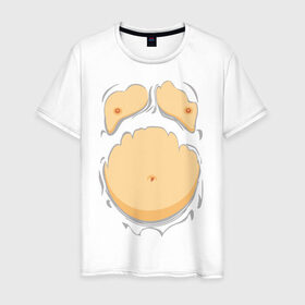 Мужская футболка хлопок с принтом Пивной живот в Петрозаводске, 100% хлопок | прямой крой, круглый вырез горловины, длина до линии бедер, слегка спущенное плечо. | р рванная