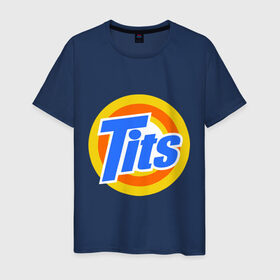 Мужская футболка хлопок с принтом Tits (Титьки) в Петрозаводске, 100% хлопок | прямой крой, круглый вырез горловины, длина до линии бедер, слегка спущенное плечо. | груди | грудь | стиральный | тайд
