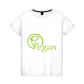 Женская футболка хлопок с принтом Вегетарианство в Петрозаводске, 100% хлопок | прямой крой, круглый вырез горловины, длина до линии бедер, слегка спущенное плечо | веган | вегетарианец | вегетарианство | я вегетарианец