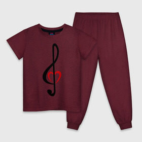 Детская пижама хлопок с принтом Скрипичный ключ сердце в Петрозаводске, 100% хлопок |  брюки и футболка прямого кроя, без карманов, на брюках мягкая резинка на поясе и по низу штанин
 | музыка | ноты | сердце | скрипичный ключ