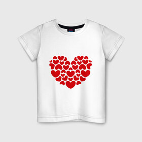Детская футболка хлопок с принтом у меня очень большое сердце в Петрозаводске, 100% хлопок | круглый вырез горловины, полуприлегающий силуэт, длина до линии бедер | 