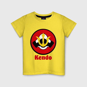 Детская футболка хлопок с принтом Кендо эмблема в Петрозаводске, 100% хлопок | круглый вырез горловины, полуприлегающий силуэт, длина до линии бедер | kendo | russia | борьба | восточные | единоборства | самурайский | спорт | фехтование