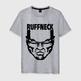 Мужская футболка хлопок с принтом Ruffneck в Петрозаводске, 100% хлопок | прямой крой, круглый вырез горловины, длина до линии бедер, слегка спущенное плечо. | dj | ruffneck | диджей | лицо | музыка | обложка