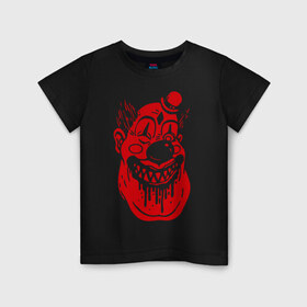 Детская футболка хлопок с принтом Добрый клоун в Петрозаводске, 100% хлопок | круглый вырез горловины, полуприлегающий силуэт, длина до линии бедер | монстр | рожа | страшила | страшный | улыбка | цирк | шапочка