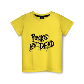 Детская футболка хлопок с принтом Punks not dead в Петрозаводске, 100% хлопок | круглый вырез горловины, полуприлегающий силуэт, длина до линии бедер | Тематика изображения на принте: punks | панк | панк не умрет | стиль панк