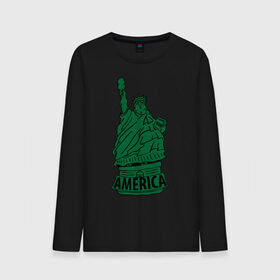 Мужской лонгслив хлопок с принтом Америка (America) Толстая статуя свободы в Петрозаводске, 100% хлопок |  | new york | жирная | лишний вес | нью йорк | толстуха