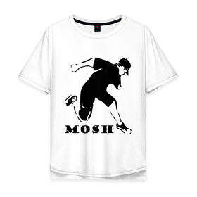 Мужская футболка хлопок Oversize с принтом Mosh в Петрозаводске, 100% хлопок | свободный крой, круглый ворот, “спинка” длиннее передней части | hardcore | mosh | мош | силуэт | хард