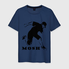 Мужская футболка хлопок с принтом Mosh в Петрозаводске, 100% хлопок | прямой крой, круглый вырез горловины, длина до линии бедер, слегка спущенное плечо. | hardcore | mosh | мош | силуэт | хард