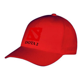 Бейсболка с принтом Logo Dota 2 в Петрозаводске, 100% хлопок | классический козырек, металлическая застежка-регулятор размера | Тематика изображения на принте: dota | dota 2 | media | дота | дота 2 | игры | компьютерные игры