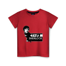 Детская футболка хлопок с принтом T-shirt Sherlock в Петрозаводске, 100% хлопок | круглый вырез горловины, полуприлегающий силуэт, длина до линии бедер | holmes | holms | sherlock | sherlok | vatson | ватсон | сериал | холмс | шерлок | шерлок холмс