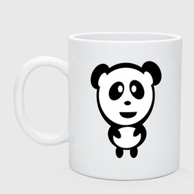 Кружка с принтом Милая панда в Петрозаводске, керамика | объем — 330 мл, диаметр — 80 мм. Принт наносится на бока кружки, можно сделать два разных изображения | Тематика изображения на принте: panda | животное | зверушка | зверь | медведь | медвежонок | мишка | мишутка