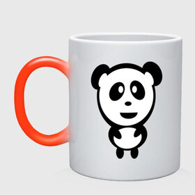 Кружка хамелеон с принтом Милая панда в Петрозаводске, керамика | меняет цвет при нагревании, емкость 330 мл | Тематика изображения на принте: panda | животное | зверушка | зверь | медведь | медвежонок | мишка | мишутка