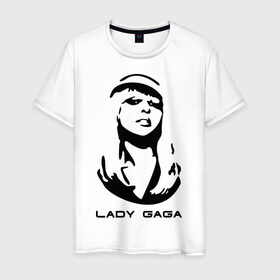 Мужская футболка хлопок с принтом Gaga в Петрозаводске, 100% хлопок | прямой крой, круглый вырез горловины, длина до линии бедер, слегка спущенное плечо. | Тематика изображения на принте: lady gaga | гага | леди gaga | леди гага | лицо леди gaga | лицо леди гага | образ леди гага