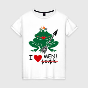 Женская футболка хлопок с принтом Царевна-лягушка в Петрозаводске, 100% хлопок | прямой крой, круглый вырез горловины, длина до линии бедер, слегка спущенное плечо | 