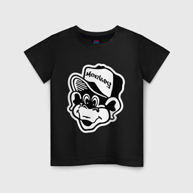 Детская футболка хлопок с принтом Monkey Business в Петрозаводске, 100% хлопок | круглый вырез горловины, полуприлегающий силуэт, длина до линии бедер | gangsta | gansta | hip | hip hop | hop | rap | в кепке | обезьяна | обезьянка | рэп | рэпчина | хип | хип хоп | хипхоп | хоп