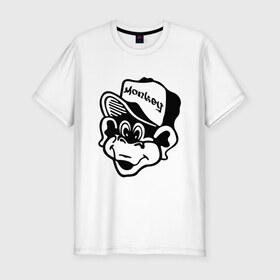 Мужская футболка премиум с принтом Monkey Business в Петрозаводске, 92% хлопок, 8% лайкра | приталенный силуэт, круглый вырез ворота, длина до линии бедра, короткий рукав | Тематика изображения на принте: gangsta | gansta | hip | hip hop | hop | rap | в кепке | обезьяна | обезьянка | рэп | рэпчина | хип | хип хоп | хипхоп | хоп
