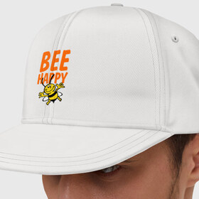 Кепка снепбек с прямым козырьком с принтом BeeHappy в Петрозаводске, хлопок 100% |  | Тематика изображения на принте: веселая | насекомое | настроение | позитив | пчела | пчелка | счастливый | счастье | эмоции