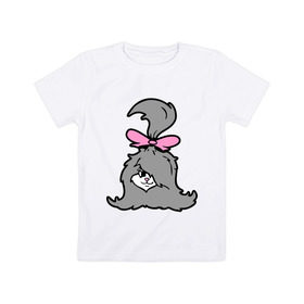 Детская футболка хлопок с принтом Милая собачонка в Петрозаводске, 100% хлопок | круглый вырез горловины, полуприлегающий силуэт, длина до линии бедер | бантик | зверушка | песик | собака | собачка | шерсть | щенок | щеночек