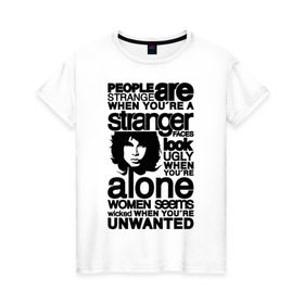 Женская футболка хлопок с принтом Stranger в Петрозаводске, 100% хлопок | прямой крой, круглый вырез горловины, длина до линии бедер, слегка спущенное плечо | stranger | клипарт | незнакомец | принт