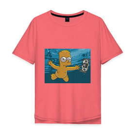 Мужская футболка хлопок Oversize с принтом Nevermind (Simpsons) в Петрозаводске, 100% хлопок | свободный крой, круглый ворот, “спинка” длиннее передней части | nevermind | nevermind simpsons | nirvana | nirvana nevermind | rock | simpsons | нирвана | нирвана nevermind | нирвана симпсонс | ребенок | рок | символика nirvana | символика нирвана | симпсонс