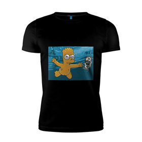 Мужская футболка премиум с принтом Nevermind (Simpsons) в Петрозаводске, 92% хлопок, 8% лайкра | приталенный силуэт, круглый вырез ворота, длина до линии бедра, короткий рукав | Тематика изображения на принте: nevermind | nevermind simpsons | nirvana | nirvana nevermind | rock | simpsons | нирвана | нирвана nevermind | нирвана симпсонс | ребенок | рок | символика nirvana | символика нирвана | симпсонс