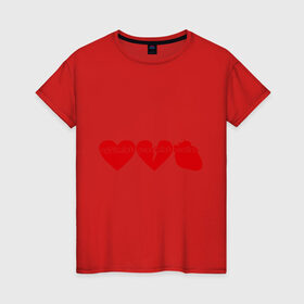 Женская футболка хлопок с принтом Оптимист, пессимист, реалист в Петрозаводске, 100% хлопок | прямой крой, круглый вырез горловины, длина до линии бедер, слегка спущенное плечо | любовь | настроение | о жизни | отношение к жизни | сердечки | сердца | сердце | эмоции