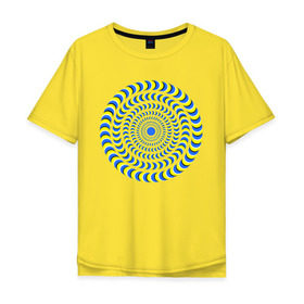 Мужская футболка хлопок Oversize с принтом Психоделика полноцвет в Петрозаводске, 100% хлопок | свободный крой, круглый ворот, “спинка” длиннее передней части | гипноз | гипнотические | круг | оптическая иллюзия
