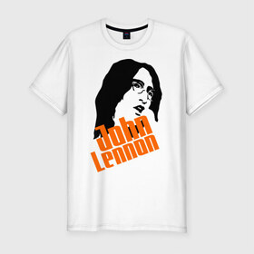 Мужская футболка премиум с принтом Джон Леннон (John Lennon) в Петрозаводске, 92% хлопок, 8% лайкра | приталенный силуэт, круглый вырез ворота, длина до линии бедра, короткий рукав | beatles | john lennon | the beatles | битлз | битлы | джон леннон | джон ленон | леннон | ленон | портрет
