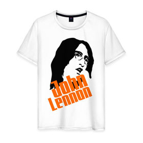 Мужская футболка хлопок с принтом Джон Леннон (John Lennon) в Петрозаводске, 100% хлопок | прямой крой, круглый вырез горловины, длина до линии бедер, слегка спущенное плечо. | beatles | john lennon | the beatles | битлз | битлы | джон леннон | джон ленон | леннон | ленон | портрет