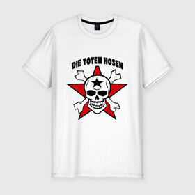 Мужская футболка премиум с принтом Die toten hosen (2) в Петрозаводске, 92% хлопок, 8% лайкра | приталенный силуэт, круглый вырез ворота, длина до линии бедра, короткий рукав | heavy metal | metal | rock | trash metal | метал | рок | трэш метал | хеви метал | череп | черепок | черепушка