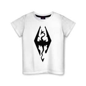 Детская футболка хлопок с принтом The Elder Scrolls V: Skyrim в Петрозаводске, 100% хлопок | круглый вырез горловины, полуприлегающий силуэт, длина до линии бедер | игры | компьютерная игра | скайрим