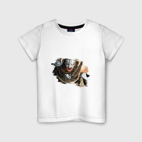 Детская футболка хлопок с принтом Довакин (Dovahkiin) The Elder Scrolls V: Skyrim в Петрозаводске, 100% хлопок | круглый вырез горловины, полуприлегающий силуэт, длина до линии бедер | игры | компьютерная игра | скайрим