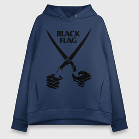 Женское худи Oversize хлопок с принтом Black Flag (1) в Петрозаводске, френч-терри — 70% хлопок, 30% полиэстер. Мягкий теплый начес внутри —100% хлопок | боковые карманы, эластичные манжеты и нижняя кромка, капюшон на магнитной кнопке | Тематика изображения на принте: hard | hardcor | hardcore | hardstyle | rock | ножницы | рок | руки | хард | хард рок