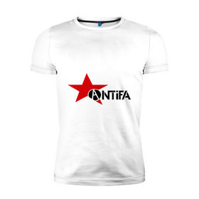 Мужская футболка премиум с принтом Antifa (4) в Петрозаводске, 92% хлопок, 8% лайкра | приталенный силуэт, круглый вырез ворота, длина до линии бедра, короткий рукав | антифа | антифашизм | звезда | организация | политическая