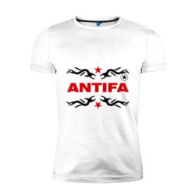Мужская футболка премиум с принтом Antifa (5) в Петрозаводске, 92% хлопок, 8% лайкра | приталенный силуэт, круглый вырез ворота, длина до линии бедра, короткий рукав | антифа | антифашизм | звезда | организация | политическая