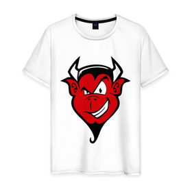 Мужская футболка хлопок с принтом Devil (1) в Петрозаводске, 100% хлопок | прямой крой, круглый вырез горловины, длина до линии бедер, слегка спущенное плечо. | 