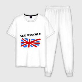 Мужская пижама хлопок с принтом Sex Pistols (3) в Петрозаводске, 100% хлопок | брюки и футболка прямого кроя, без карманов, на брюках мягкая резинка на поясе и по низу штанин
 | 