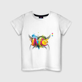 Детская футболка хлопок с принтом Life - Жизнь в Петрозаводске, 100% хлопок | круглый вырез горловины, полуприлегающий силуэт, длина до линии бедер | надпись | разноцветный | слово | узоры | цвета | цветной