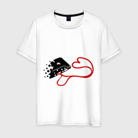 Мужская футболка хлопок с принтом Кассета любви в Петрозаводске, 100% хлопок | прямой крой, круглый вырез горловины, длина до линии бедер, слегка спущенное плечо. | Тематика изображения на принте: 
