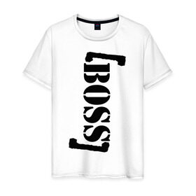Мужская футболка хлопок с принтом [Boss] босс в Петрозаводске, 100% хлопок | прямой крой, круглый вырез горловины, длина до линии бедер, слегка спущенное плечо. | bos | boss | бос | босс | директор | начальник | шеф