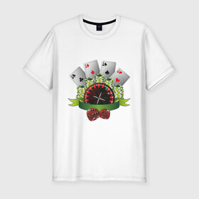 Мужская футболка премиум с принтом Casino Style в Петрозаводске, 92% хлопок, 8% лайкра | приталенный силуэт, круглый вырез ворота, длина до линии бедра, короткий рукав | Тематика изображения на принте: 