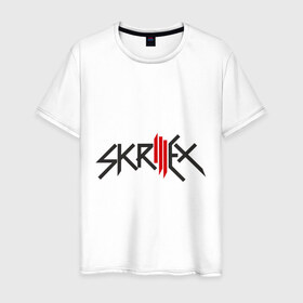 Мужская футболка хлопок с принтом Skrillex в Петрозаводске, 100% хлопок | прямой крой, круглый вырез горловины, длина до линии бедер, слегка спущенное плечо. | музыка | электро | электронная