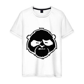 Мужская футболка хлопок с принтом Панда хмурая в Петрозаводске, 100% хлопок | прямой крой, круглый вырез горловины, длина до линии бедер, слегка спущенное плечо. | panda | животное | зверь