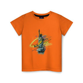 Детская футболка хлопок с принтом Статуя свободы принт в Петрозаводске, 100% хлопок | круглый вырез горловины, полуприлегающий силуэт, длина до линии бедер | france | paris | париж | свобода | статуя свободы | франция