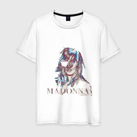 Мужская футболка хлопок с принтом Madonna в Петрозаводске, 100% хлопок | прямой крой, круглый вырез горловины, длина до линии бедер, слегка спущенное плечо. | madona | madonna | знаменитость | знаменитые личности | мадона | мадонна | музыка | портрет