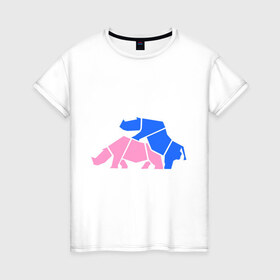 Женская футболка хлопок с принтом Носорогая любовь в Петрозаводске, 100% хлопок | прямой крой, круглый вырез горловины, длина до линии бедер, слегка спущенное плечо | 