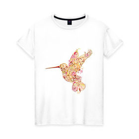 Женская футболка хлопок с принтом Калибри в Петрозаводске, 100% хлопок | прямой крой, круглый вырез горловины, длина до линии бедер, слегка спущенное плечо | крылья
