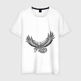 Мужская футболка хлопок с принтом каждому свое в Петрозаводске, 100% хлопок | прямой крой, круглый вырез горловины, длина до линии бедер, слегка спущенное плечо. | крылья