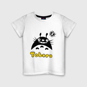 Детская футболка хлопок с принтом Totoro тоторо в Петрозаводске, 100% хлопок | круглый вырез горловины, полуприлегающий силуэт, длина до линии бедер | 